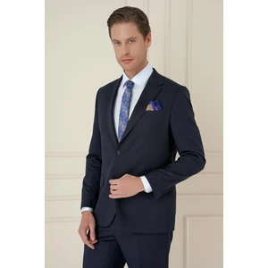 Slim Fit Çift Yırtmaç Mono Yaka Klasik Lacivert Takım Elbise Tk 912