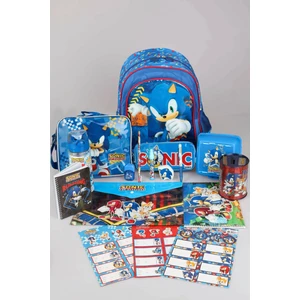 Yeni Sezon Lisanslı Sonıc Full+Full Kırtasiye Seti "okul Çantası, Beslenme Çantası ve Kalem Çantası,matara,beslenme Kabı"