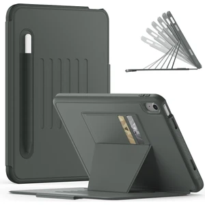 Apple iPad A16 (11. Nesil) 2025 Kartlıklı Multifonksiyonel Manyetik Standlı Kalemlikli Zırhlı Smart Kılıf A3354 A3355