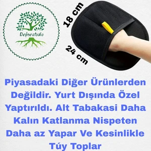 Çift Taraflı Statik Kedi Köpek Tüy Temizleme Eldiveni Giyisiler, Mobilyalar ,halılar Için 24X18 cm