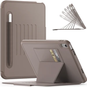 Apple iPad 10. Nesil 2022 (10.9 Inc) Kartlıklı Multifonksiyonel Manyetik Standlı Kalemlikli Zırhlı Smart Kılıf A2696 A2757