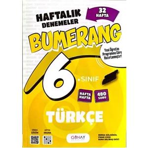 Günay Yayınları 6.sınıf Bumerang Türkçe Haftalık Deneme-Yeni Müfredat Yeni Baskı-