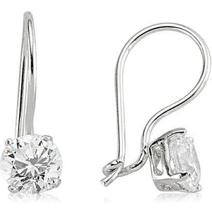 Gümüş Tek Taş Sallantılı Küpe