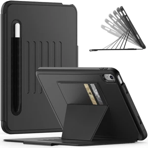 Apple iPad A16 (11. Nesil) 2025 Kartlıklı Multifonksiyonel Manyetik Standlı Kalemlikli Zırhlı Smart Kılıf A3354 A3355
