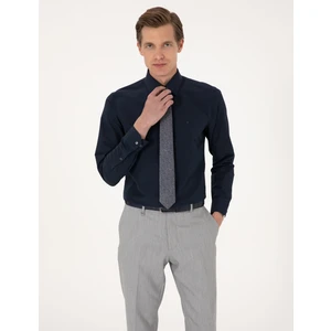 Pierre Cardin Erkek Lacivert Slim Fit Uzun Kollu Basic Gömlek 50316734-VR033