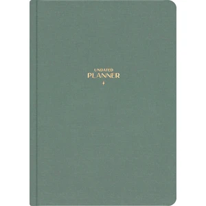Matt Notebook A5 Keten Süresiz Planlayıcı Ajanda Yeşil
