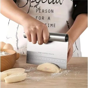 Paslanmaz Lüks Çelik Hamur Kesme Aparatı Çelik Kesici Kazıyıcı Pasta ve Kek Şekillendiren Spatula