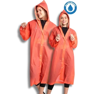 Kadın Erkek Yağmurluk Kapüşonlu Çıtçıtlı Eva Turuncu Yağmurluk BYMMRC881R14