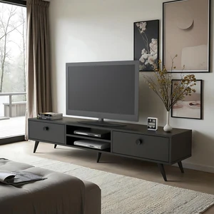 Robin Home Arya Tv Ünitesi Tv Sehpası Ahşap Ayak, 2 Çekmeceli  Ar5