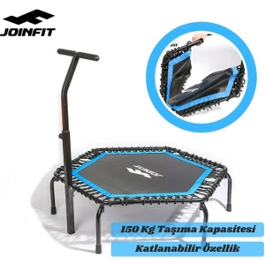 Joınfıt Katlanabilir Tutunmalı Fitness Trambolin Mavi - 150 kg Taşıma Kapasiteli