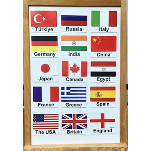 Countries / Ülkeler Manyetik Ingilizce Kelime Kartları