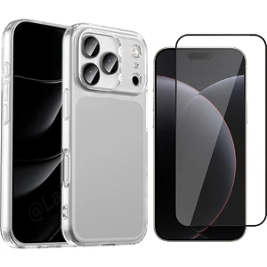 iPhone 17 Pro Max Uyumlu Kılıf Zore Süper Silikon Kapak + Temperli Cam Ekran Koruyucu