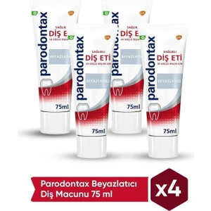 Beyazlatıcı Diş Macunu - Sağlıklı Diş Eti ve Güçlü Dişler İçin, 4 x 75 ml, İngiltere Üretimi