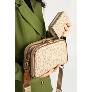 Just Polo Kadın Suya Dayanıklı Baskı Desenli 5 Bölmeli Postacı Omuz Çantası Vecüzdanı Kombin