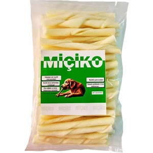 Sütlü Beyaz Burgu Çubuk Küçük Irklar İçin Çiğneme Kemiği 8-10 cm 100LÜ Paket