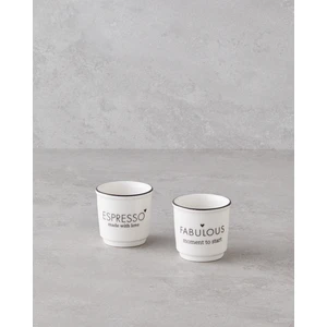 Fabulous Bone Porselen 2’li Espresso Fincan 90 ml Beyaz
