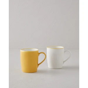 Sway Bone Porselen 2'li Kupa 290 ml Sarı