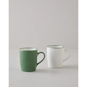 Sway Bone Porselen 2'li Kupa 290 ml Yeşil