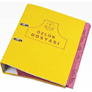 Öğretmen Özlük Dosyası Sarı Renk 1 Klasör 8 Dosya Seti Standart Boy Sağlam Kapak