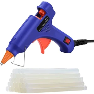 20W Anahtarlı Ergonomik Silikon Tabancası - 7 mm Şeffaf Mum Çubukları ile 10 Adet Hediye Paketi