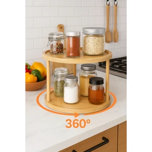 Bambu 2 Katlı Dönerli Stand | Sunumluk