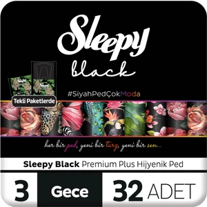 Black Premium Plus Hijyenik Ped Gece 32 Adet
