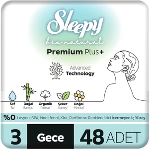Bio Natural Premium Plus Hijyenik Ped Süper Avantaj Paketi Gece 48 Adet