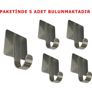 Kendinden Yapışkanlı Askılık Çelik Pakette 5 Adet