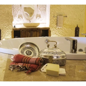 Bakır Concept Bakır Hamam Seti Oyma Nakış İşlemeli Gümüş Renk (Kalaylı)