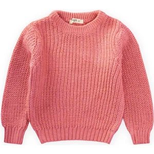 Bisiklet Yaka Selanik Triko Kazak 2-8 Yaş Somon