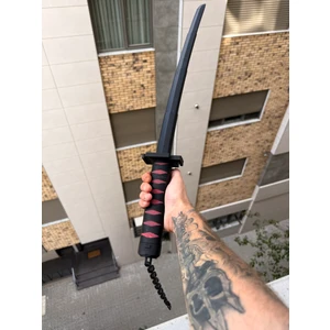 Ichigo Bleach Katlanabilir Siyah Zincirli Katana 3D Baskı Özel Açılabilir-Kapanabilir Katana Kılıç