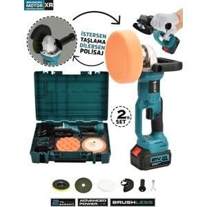 Profesyonel 21V Çift Akü 125 Mm Taşlama & 150 Mm Polisaj Makinesi Set