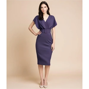 Dalgıç Kumaş Kemerli Elbise