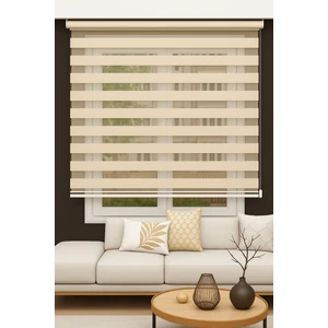 Ithal Bambu Krem Zebra Stor Perde Eteği Düz (1.kalite Alüminyum Kasa Metal Ayak