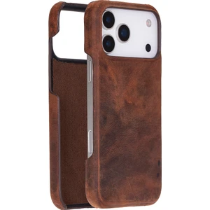 Apple iPhone 17 Pro Max Için, Hakiki Deri, El Yapımı Kılıf, Magsafe ile Uyumlu, Iç Yüzeyi Kadife,antik Kahve