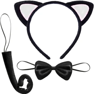 Kedi Taç Kuyruk Papyon Set Yetişkin