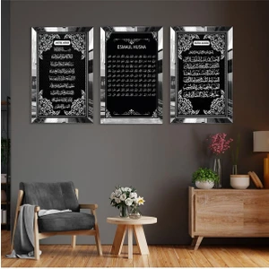 Zevahir Mobilya Dekorasyon Gümüş Aynalı Pleksi Çerçeveli Yağlı Boya Tarzında Çok Renkli Soyut Tasarım Tekli Mdf Tablo