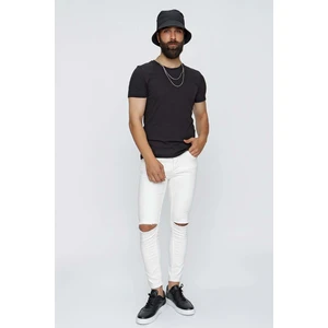 Erkek 099 Beyaz Jean Pantolon