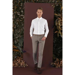 P 1136 Slim Fit Bej Klasik Pantolon