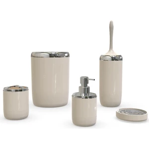 Lima Xl Krom Dekorlu 5 Prç Banyo Seti Bej