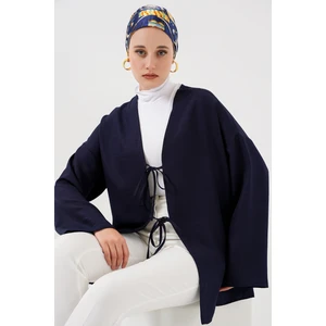 Keten Tesettür Kimono 5968 - Lacivert