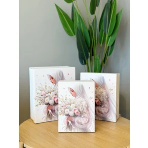 Gelin Türbanlı Çeyiz Kutusu-3 Lü Çeyiz Kutusu-Gelin Kutusu-Gelin Bohça Kutusu-Damat Kutusu