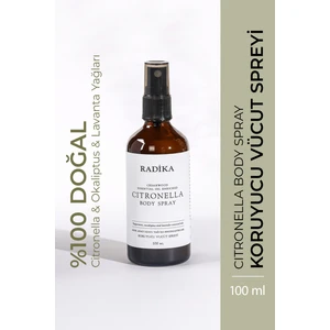 Radika Citronella Vücut Spreyi 100 ml Doğal İçeriklerle Sivrisinekleri Uzak Tutma Özelliği