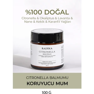 Radika Aromaterapi Citronella Sinek Kovucu Mum / Doğal Balmumu