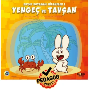3-7 Yaş Eğitici Öğretici Okul Öncesi Yengeç ve Tavşan Boyamalı Çocuk Hikaye Kitabı