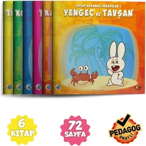 3-7 Yaş Eğitici Öğretici Okul Öncesi Boyamalı Hikaye Çocuk Kitabı Seti 6 Kitap