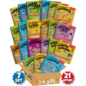 3-6 Yaş Dev Çocuk Etkinlik 21'li Kitap Seti