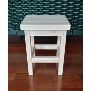 Doğal Ahşap Tabure, Ham, Zımparalanmış, Cilasız, Kare 32CMX32CMX40CM