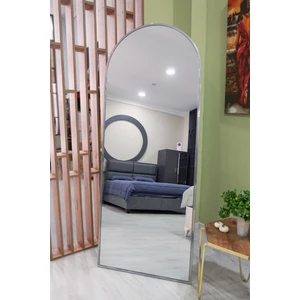 Gümüş Metal Çerçeveli Influencer ve Ayaklı Boy Aynası 180X70 cm