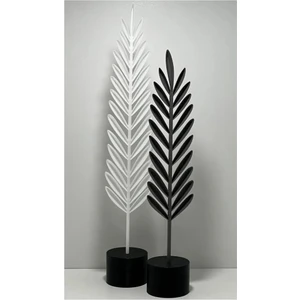 Dekoratif Modern Beyaz ve Siyah Tüy Yaprak